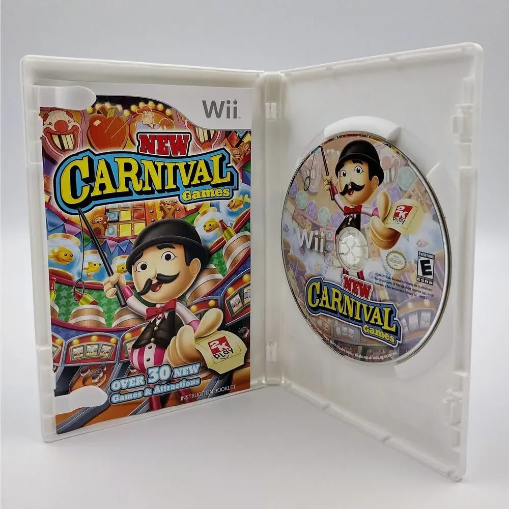 Wii 6 Game Lot Looney Tunes Carnival Games Trivial Pursuit Vet Life Bowling